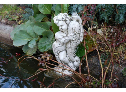 Garden figure Angel Fontaine 42cm Pond figure Human Stone cast