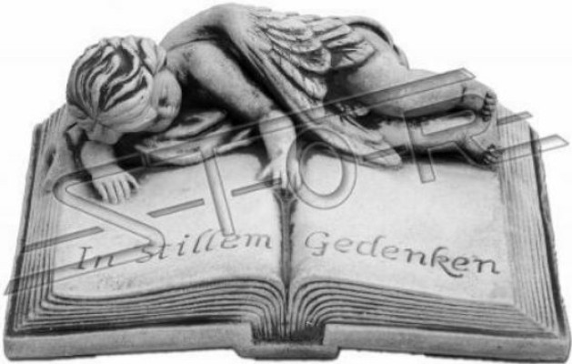 "In Silent Remembrance Stone Decoration Figure Statue Book"