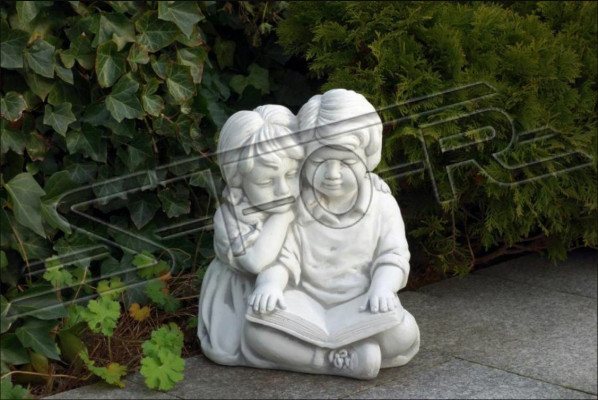 Boy & Girl Reading Garden Decoration Children Figurine Figures