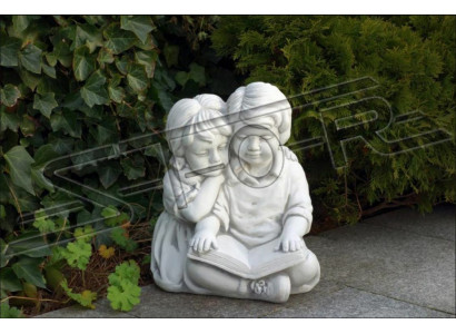 Boy & Girl Reading Garden Decoration Children Figurine Figures
