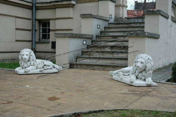 Lion Lying Statue Figure Garden Terrace Decoration Sculpture Antique