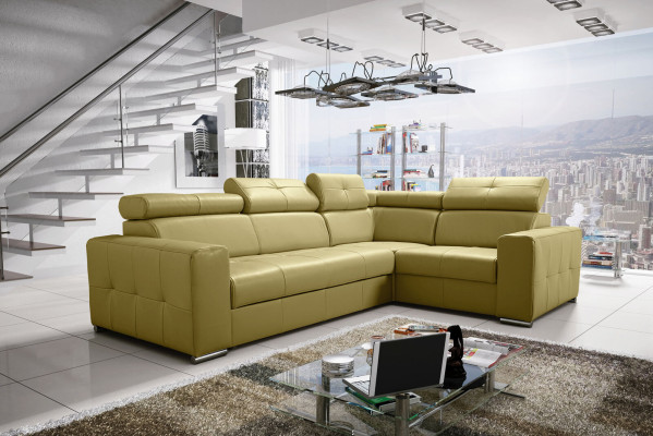 Sectional Sofa Upholstery Living Room Leather L-Shape New Modern Black Design Sofas