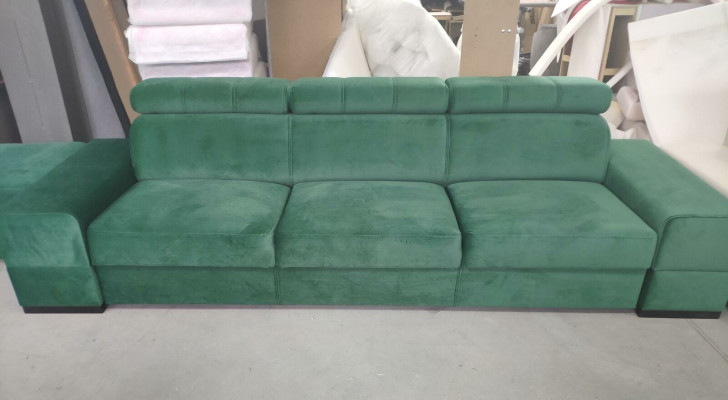 Design XXL Couch Sofa 4-Seater Couch Leather Upholstery White Luxury Sofa Four-Seater