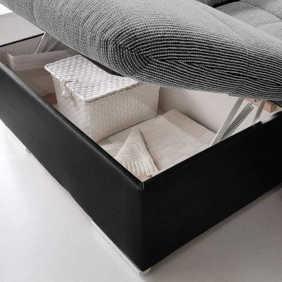 Corner sofa fabric U-shape bed function couch design upholstery textile leather corner