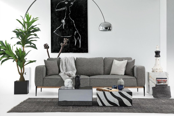 Sofa set 221 two-seater sofa modern fabric set gray group living room