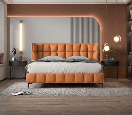 Bed Cushion Design Luxury Hotel Beds Matrimonial 180x200cm Leather Double