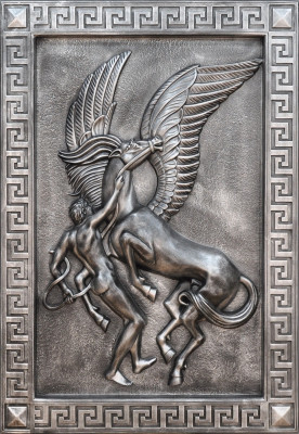 Pegasus Wall Relief Antique Style Relief Wall Painting Ancient Handcrafted Picture Horse