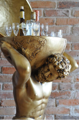 Antique Style Classic Globe Atlas Mini Bar Wine Shelf Statue Sculpture Decor