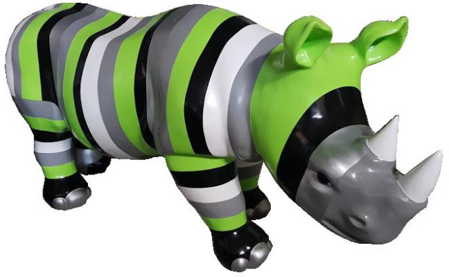 Abstract sculptures colorful figure painted statues garden rhinoceros handicraft art