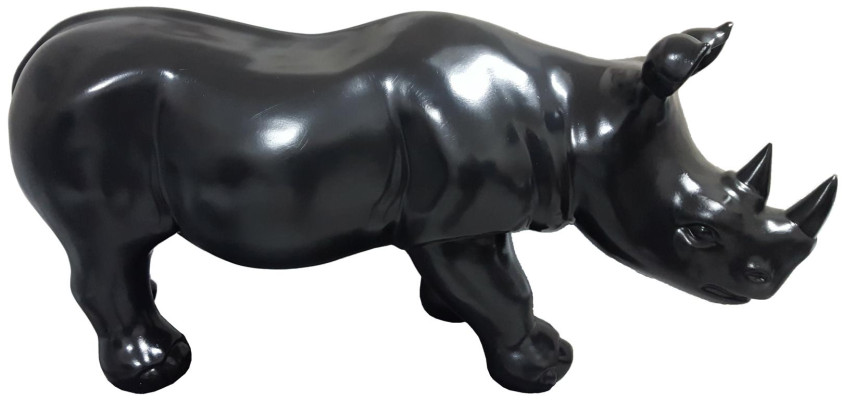 Rhino Figure Statue Figures Statues Sculpture Garden Decoration Abstract Black