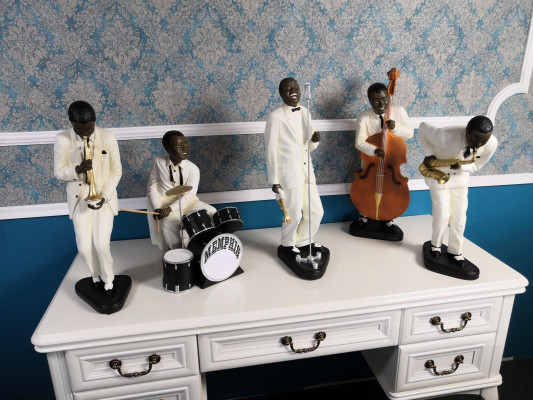 5X DESIGNER SET FIGURINES SCULPTURES STATUES MUSICIANS XXL BIG FIGURINES STATUE