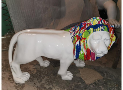 Modern decoration designer lion colorful sculptures home decor sculpture abstract