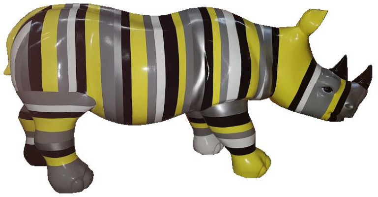 Sculptures Rhinoceros Abstract Colorful Figure Painted Statues Garden Handcrafted Art