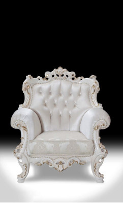 Chesterfield Sofa Upholstery Set 3+1 Seat White Fabric Three-Seater Coffee Table