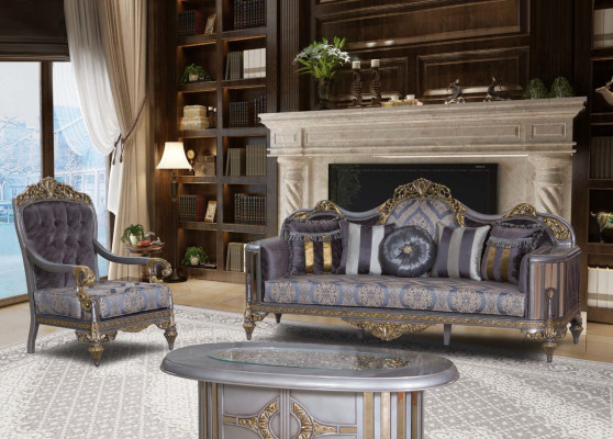 Classic-style sofa with Chesterfield design for the living room
