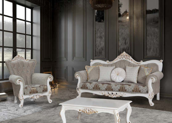 Classic sofa with Chesterfield design for the living area Gray living area
