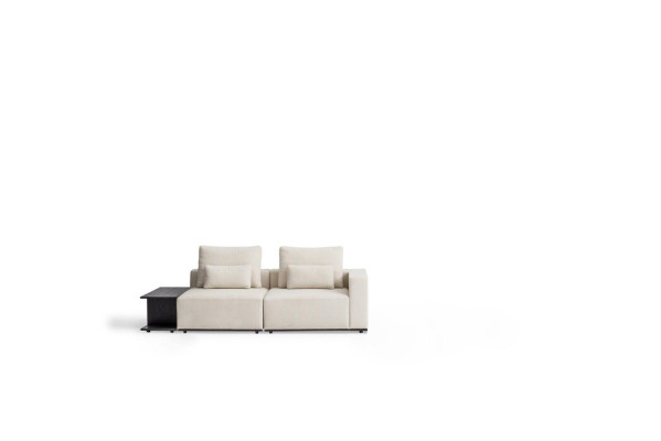 White luxury three-seater upholstered sofa living room furnishing textile sofas