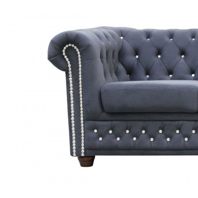 Chesterfield sofa set sofa 3+1+1 upholstered couch sofas seating crystal stones
