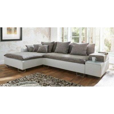 Design corner sofa L-shaped sofa with bed function couch upholstered seat corner sofas textile new