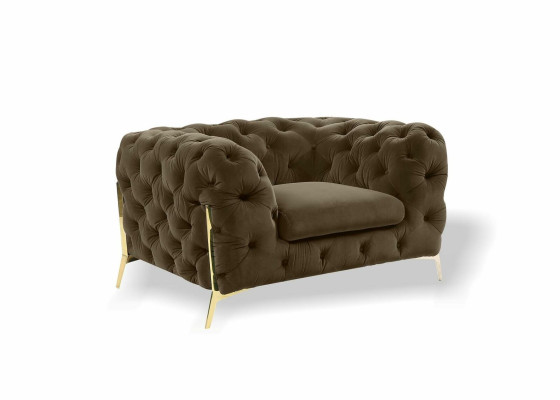 Chesterfield wing chair armchair 1-seater sofa couch upholstery couches textile new