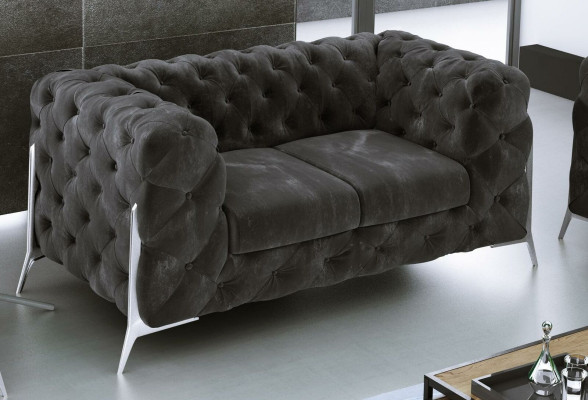 Chesterfield Couch 2-Seater Upholstered Seat Fabric Textile Couches Leather Sofas Sofa