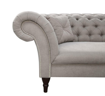 New 2-seater Chesterfield Upholstered Couch Fabric Sofas Seating Set