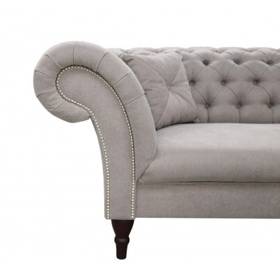 Chesterfield Design Couch Upholstery Leather Textile Sofa Sofas Couch 3-Seater New