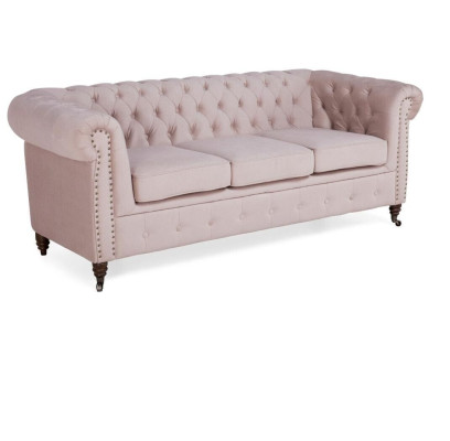 Classic Chesterfield Furniture 3-Seater Couch Textile Fabric Sofa Elegant Design New