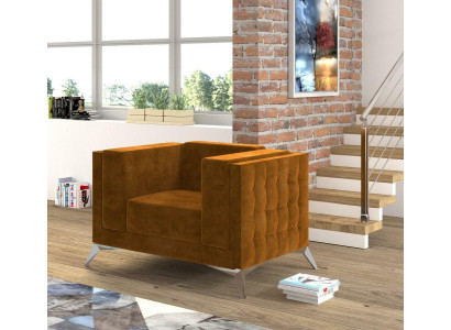 Chesterfield armchair couch 1-seater fabric couches upholstery new TV sofa