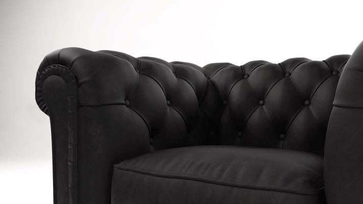 Noble design Chesterfield armchair upholstered TV seat lounge club textile