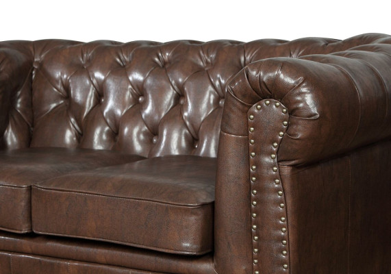 Designer 2-seater fabric sofas couches new Chesterfield leather sofa couch