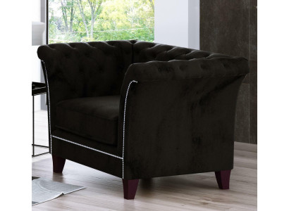 Chesterfield Armchair Couch Upholstery 1-Seater Velvet Design Couches Deco Sofas