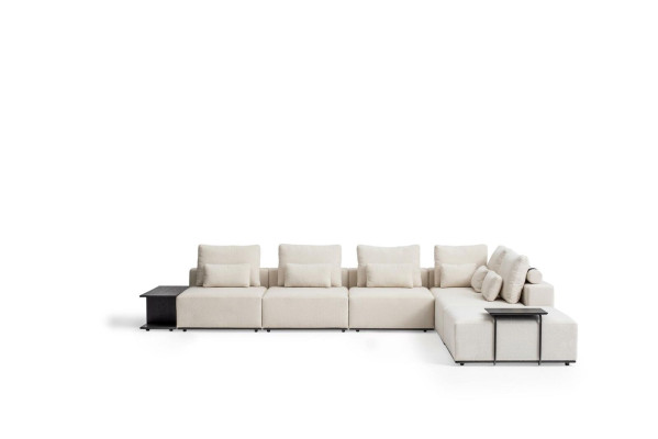 L-shaped sectional sofa luxury living room design modern style fabric sofa set