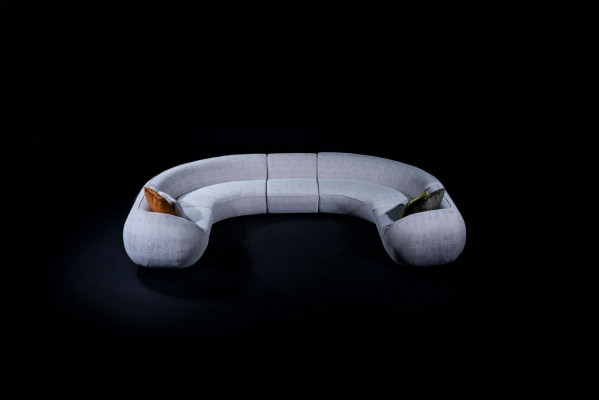 U-shaped sectional sofa textile luxury design living room upholstery sectional sofa set modern