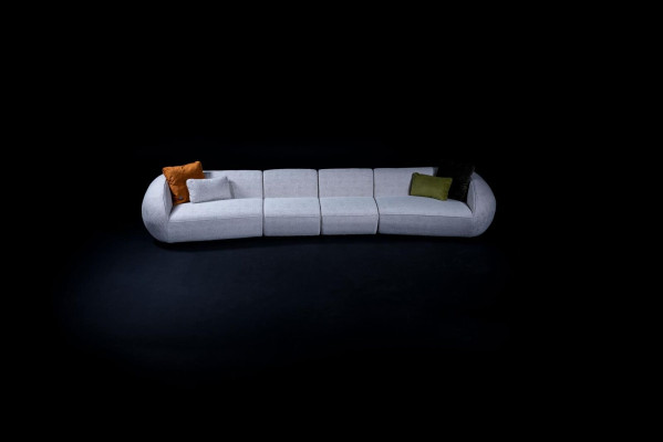 Gray six-seater living room couch upholstered sofa luxury designer furniture