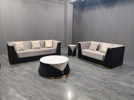 Designer 3+2 Sofa Set Stylish Modern Coffee Table Living Room Sofas 3-piece Set