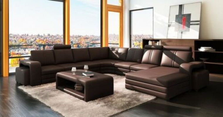 Designer living landscape U-shape stool coffee table couch corner sofa upholstery