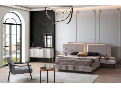 Design bedroom 5-piece. Bedroom set bed nightstand dressing table