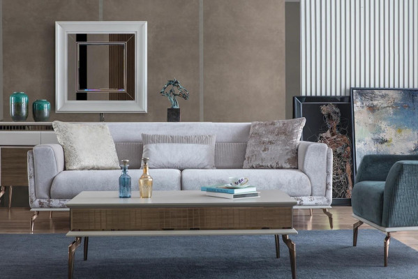 Living room set, suite group, furnishings, sofa, couches, coffee table, 3-piece.