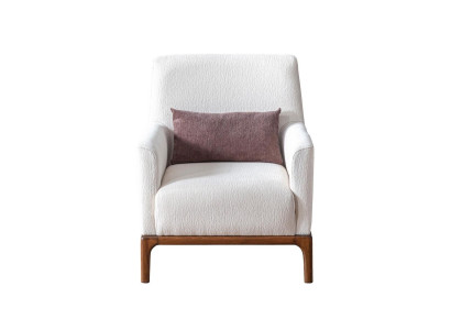 Designer armchair 1-seater luxury relax textile white armchair in living room club lounge