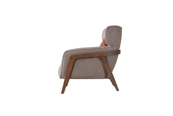 Chair Modern Beige Living Room Textile Luxury Design Furniture Lounge Club