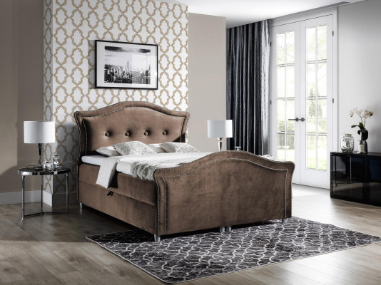 Chesterfield box spring beds hotel bed bedroom velvet bed frame double