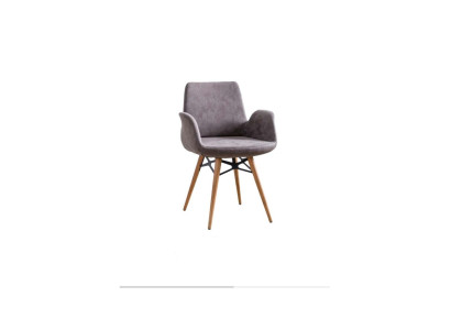 Dining chair kitchen chair group of chairs with armrests 4-piece gray fabric