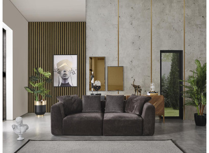 3-seater sofa upholstered sofas textile living room new furniture modern gray