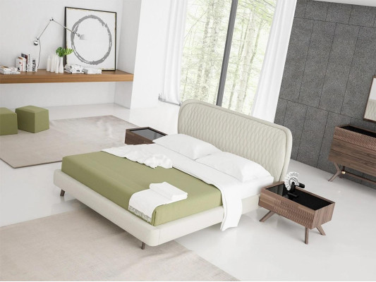 Bedroom set 5-piece luxury double bed 2 nightstands luxury dresser with mirror