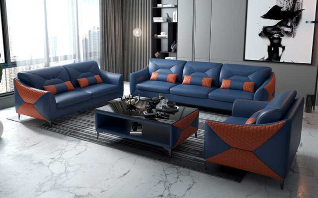 Sofa Set Couch Set 321 Seater Leather Sofa Couch Gray