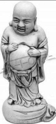 Buddha figurine sculpture with stone look. Large sculpture for decorative garden use.
