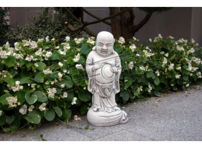 Buddha figurine sculpture with stone look. Large sculpture for decorative garden use.