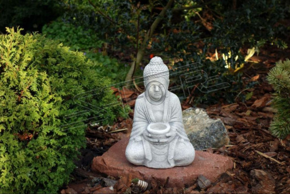 Buddha sculpture in stone look, large sculpture for garden