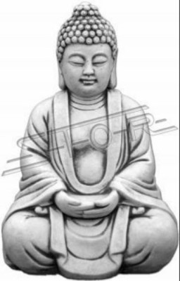 Buddha sculpture in stone look. Large sculpture for garden decoration figurine.